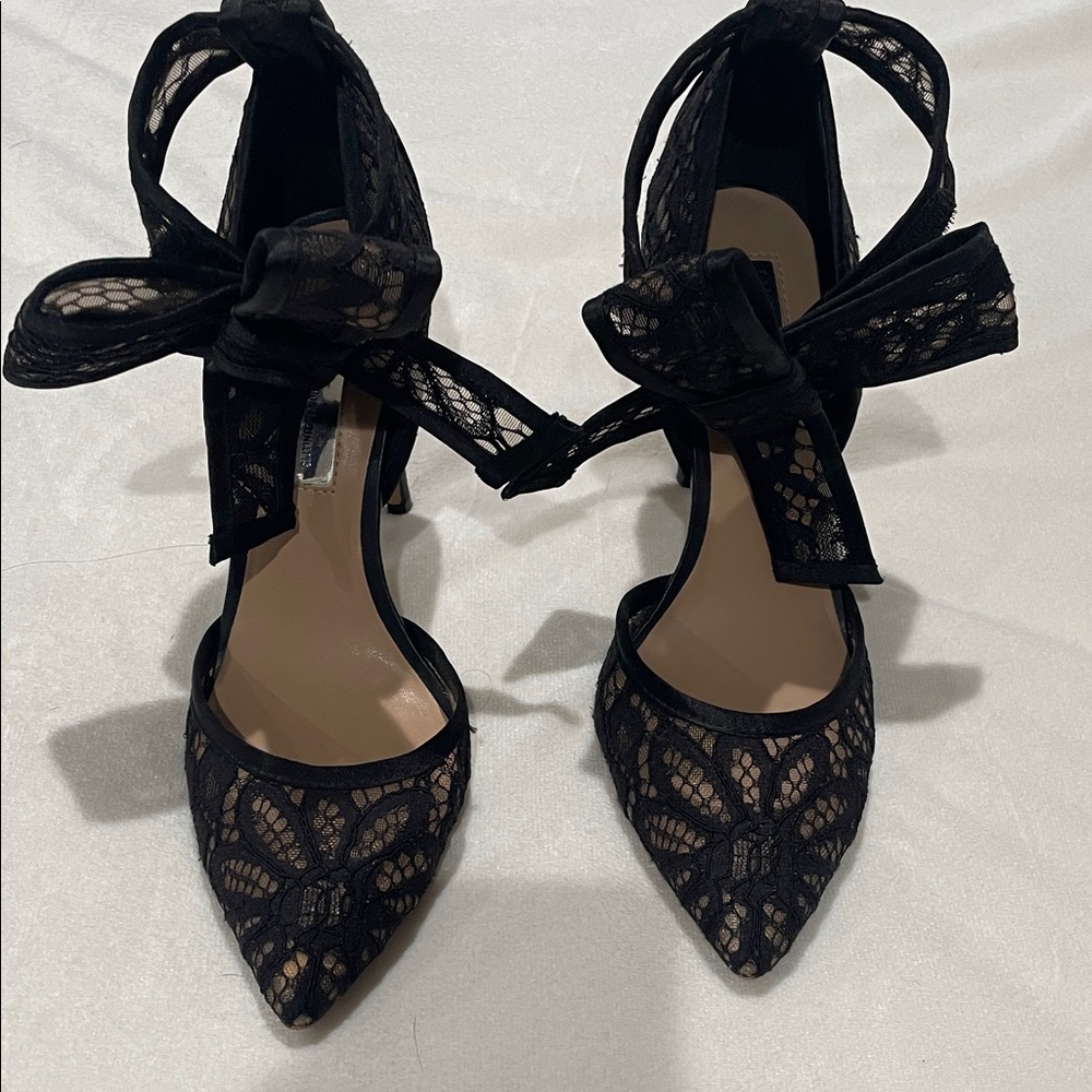 INC International Concepts Black Lace Heels
